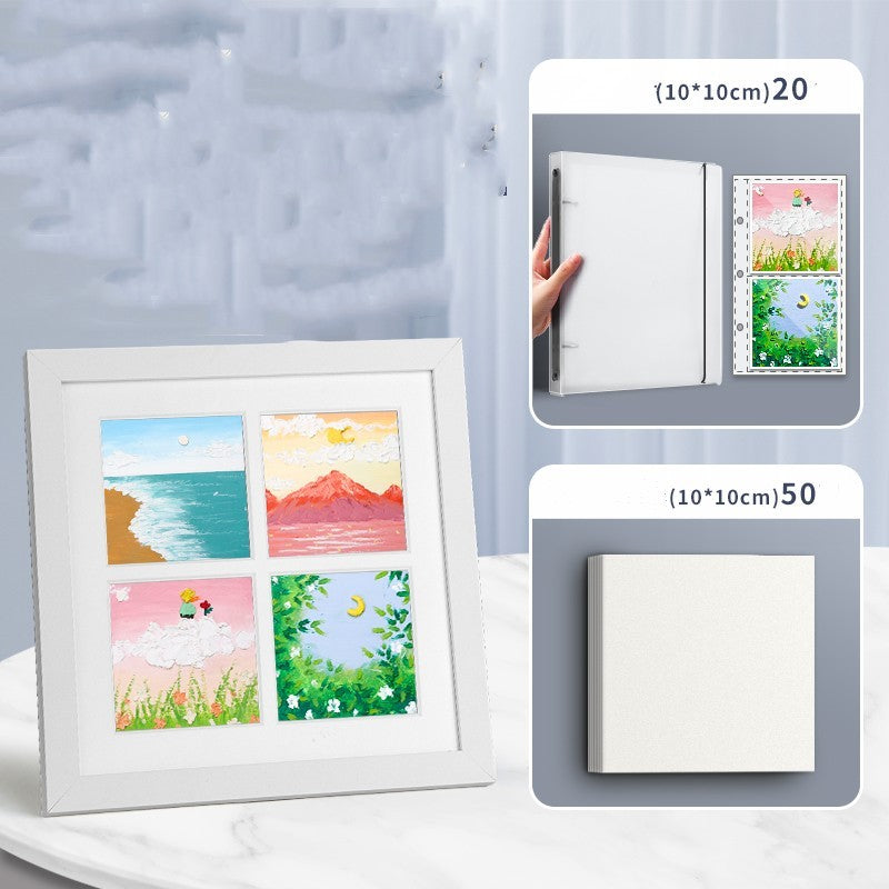 Solid Wood Picture Frame For Oil Painting Stick Painting, Special Paper Preservation Frame For Four Squares And Nine Squares